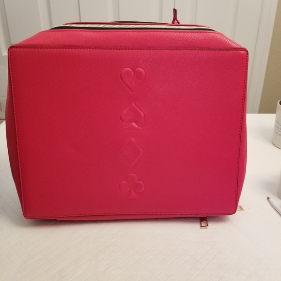Estee Lauder Handbags - Estee Lauder red cosmetic bag 12 X 10 X 4. Card Pattern